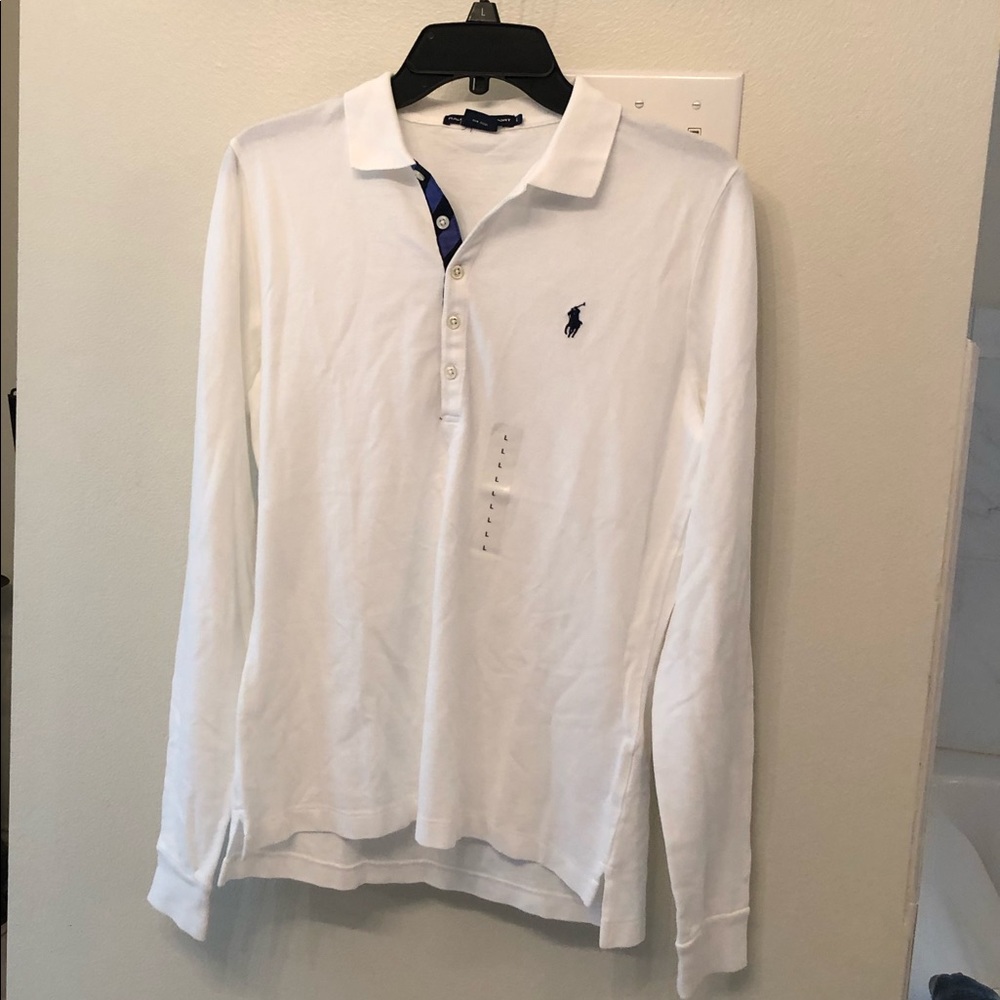 Ralph Lauren white long sleeve polo